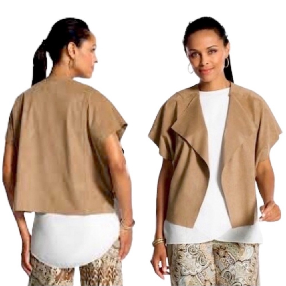Chico’s Faux Suede Wrap Vest Top Boho Bohemian Western Cowgirl